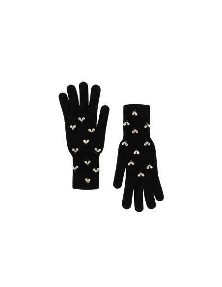 Handschoenen van een mix van viscose en wol met cabochonkristallen van Rinascimento