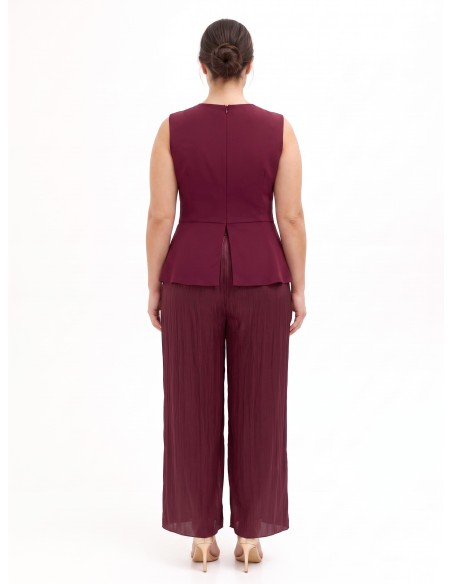 Curvy jumpsuit in Palazzo-model van cadi-stof en gelamineerd satijn van Rinascimento Curvy
