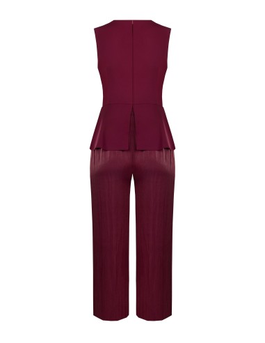 Curvy jumpsuit in Palazzo-model van cadi-stof en gelamineerd satijn van Rinascimento Curvy