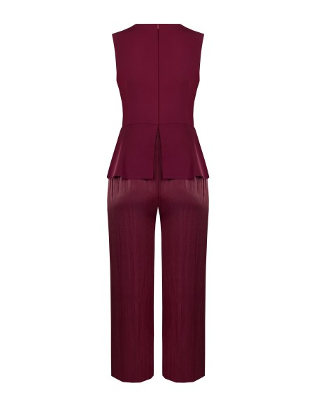 Curvy jumpsuit in Palazzo-model van cadi-stof en gelamineerd satijn van Rinascimento Curvy
