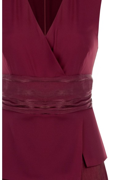 Curvy jumpsuit in Palazzo-model van cadi-stof en gelamineerd satijn van Rinascimento Curvy