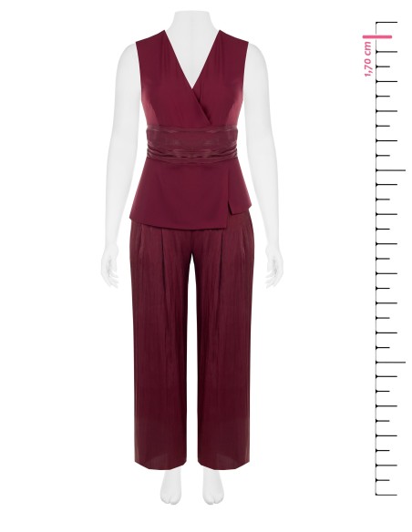 Curvy jumpsuit in Palazzo-model van cadi-stof en gelamineerd satijn van Rinascimento Curvy