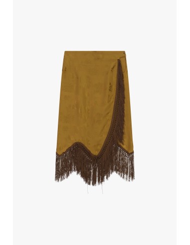 Midi-rok met jacquardmotief en franjes Dixie