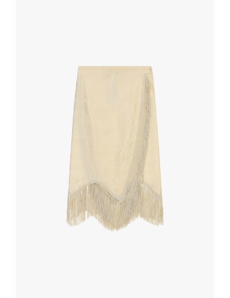Midi-rok met jacquardmotief en franjes Dixie