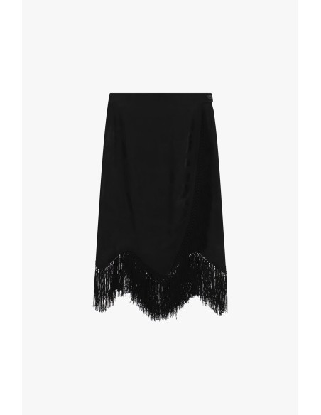 Midi-rok met jacquardmotief en franjes Dixie