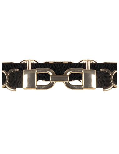 Smalle elastische riem met gespen met RR Rinascimento-logo