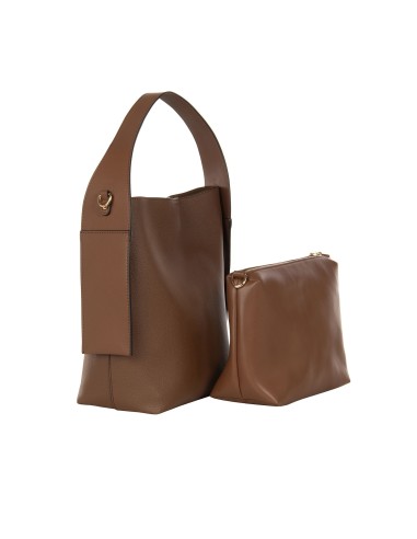 Maxi-handtas van imitatieleer met binnenpochette en afneembare schouderriem Rinascimento