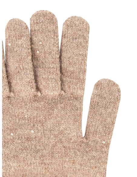 Handschoenen van een viscose-wolmix met micro-pailletten van Rinascimento
