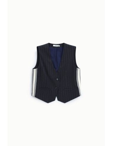 Gestreept gilet met sluiting met twee knopen Please