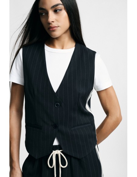Gestreept gilet met sluiting met twee knopen Please