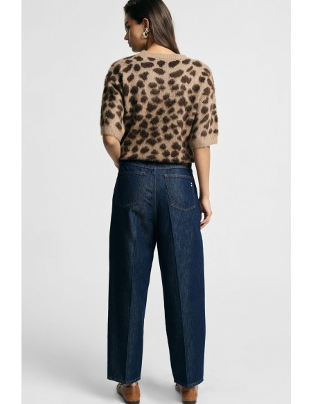 Jeans met balloon fit, hoge taille en zichtbare plooien Please