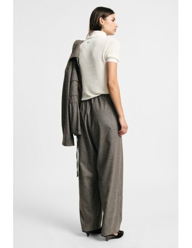 Palazzo-broek met plooien en verstelbare tailleband Please