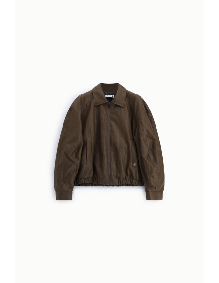 Leren jas met regular fit, klassieke kraag en rits Please