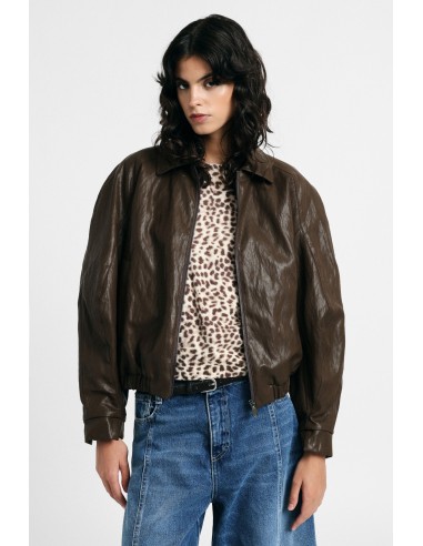 Leren jas met regular fit, klassieke kraag en rits Please