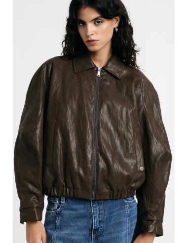 Leren jas met regular fit, klassieke kraag en rits Please