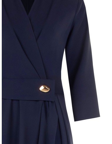 Palazzo-jumpsuit van soepelvallende stof met overslaghals en metalen detail van Rinascimento