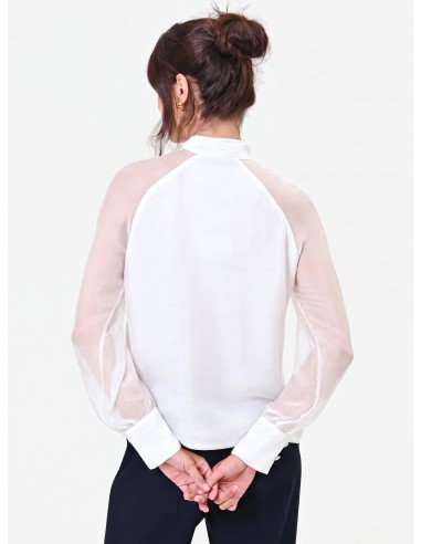 Vloeiende blouse van een zijdenmix met strik Rinascimento