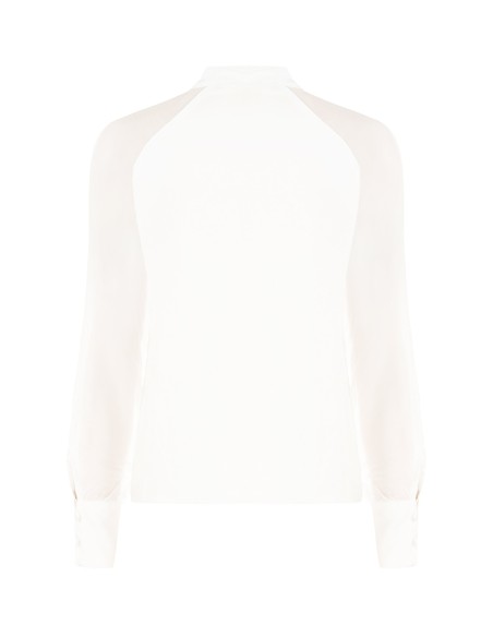 Vloeiende blouse van een zijdenmix met strik Rinascimento