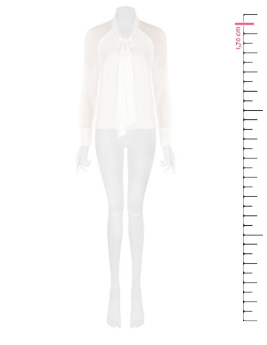 Vloeiende blouse van een zijdenmix met strik Rinascimento