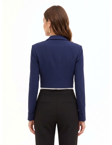 Cropped blazerjasje van cadistof met juweelknop, Rinascimento