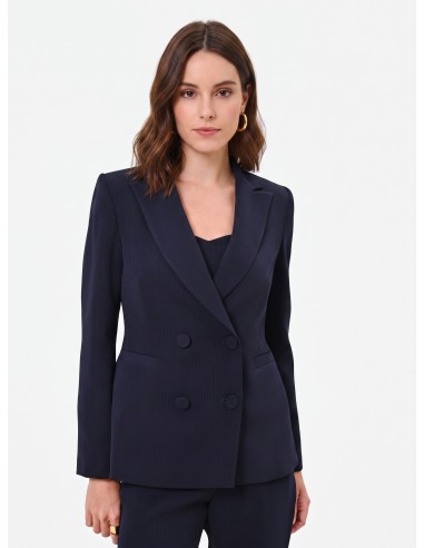 Rinascimento Studio krijtstreep-dubbelrijige blazer van crêpe