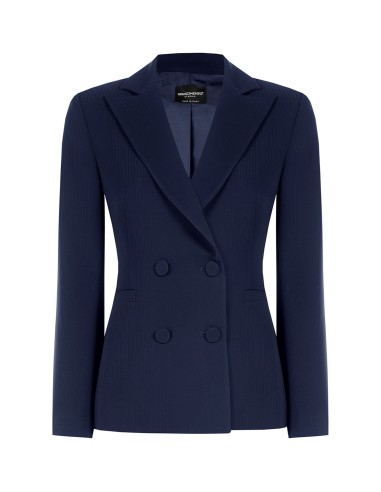 Rinascimento Studio krijtstreep-dubbelrijige blazer van crêpe