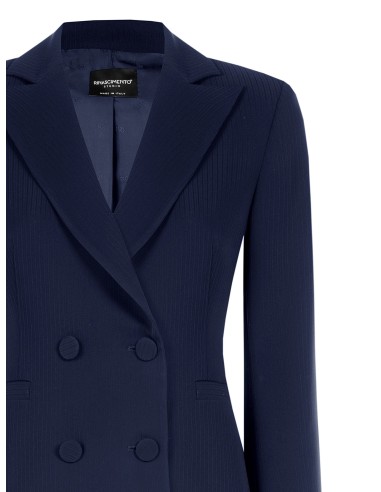 Rinascimento Studio krijtstreep-dubbelrijige blazer van crêpe