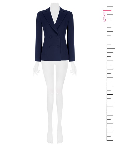 Rinascimento Studio krijtstreep-dubbelrijige blazer van crêpe