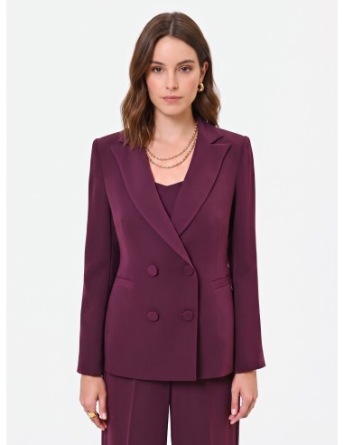 Rinascimento Studio krijtstreep-dubbelrijige blazer van crêpe