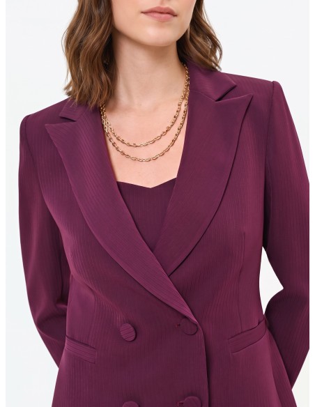 Rinascimento Studio krijtstreep-dubbelrijige blazer van crêpe