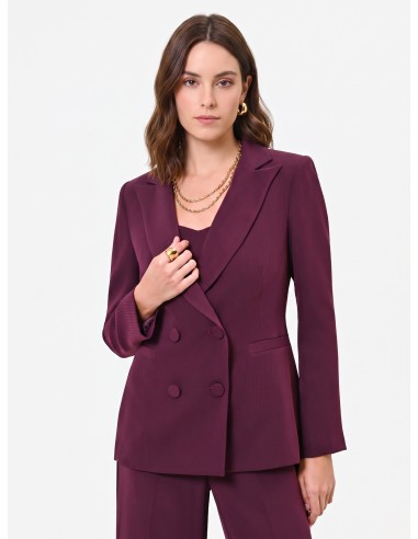 Rinascimento Studio krijtstreep-dubbelrijige blazer van crêpe