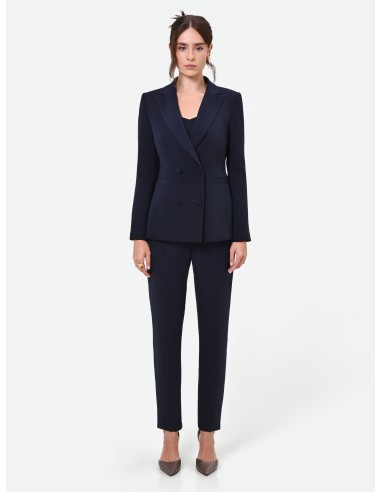 Rinascimento Studio krijtstreep-dubbelrijige blazer van crêpe
