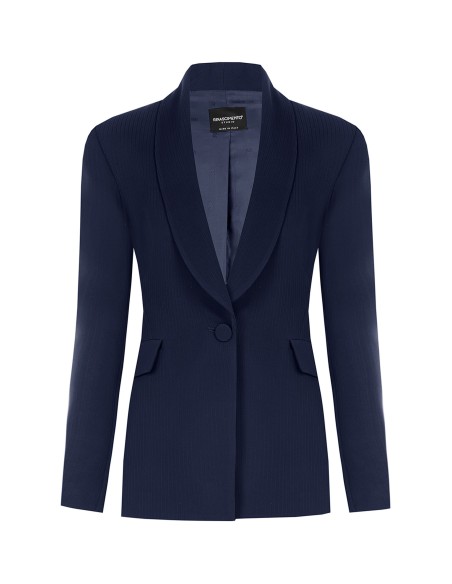 Rinascimento Studio-krijtstreepblazer met één rij knopen van crêpe