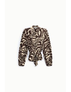 Blouse met dierenprint en tailleceintuur, alstublieft 2