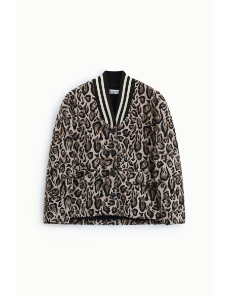 Blazer met dierenprint en geribde kraag alstublieft