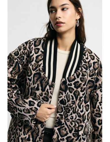 Blazer met dierenprint en geribde kraag alstublieft