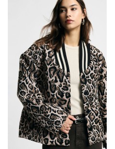 Blazer met dierenprint en geribde kraag alstublieft