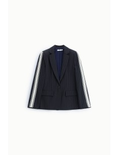 Gestreepte blazer met contrasterende mouwen en knoopsluiting Please 2
