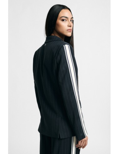 Gestreepte blazer met contrasterende mouwen en knoopsluiting Please