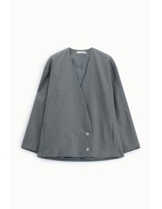 Oversized gestreepte blazer met dubbele rij knopen Please 2