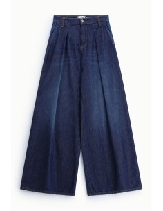 Wijde jeans met plooien en hoge taille Please 2