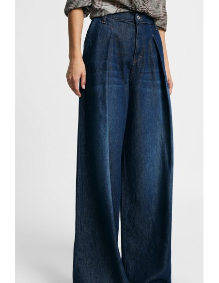 Wijde jeans met plooien en hoge taille Please