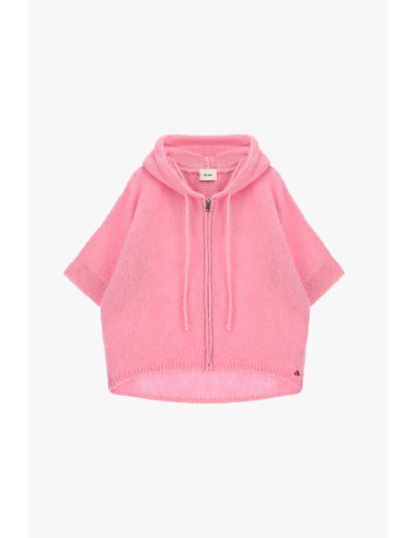 Dixie hoodie met rits en korte mouwen