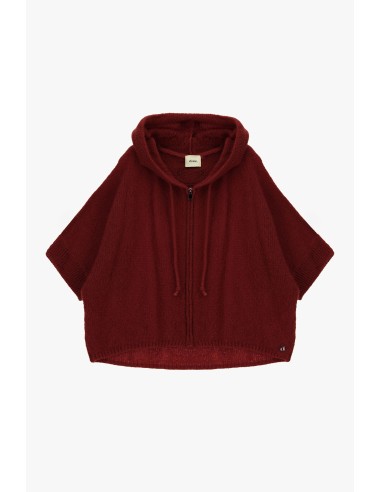 Dixie hoodie met rits en korte mouwen