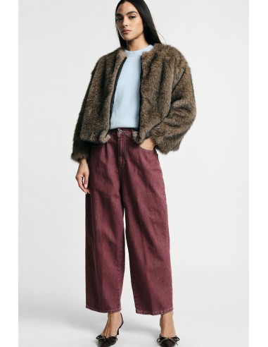 Please jeans met wijde pijpen, cropped fit en vijf zakken