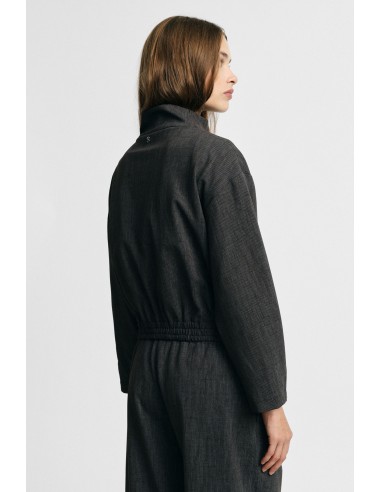 Korte hoodie met rits en elastische onderboord aub