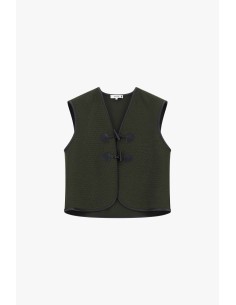 Vest met houtje-touwtjesluiting en contrasterende rand, alstublieft 2