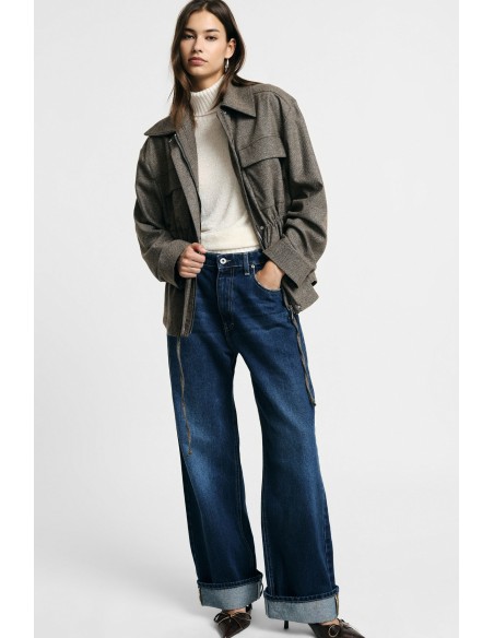 Jeans Ampi A Vita Alta Con Fondo Risvoltato Alstublieft