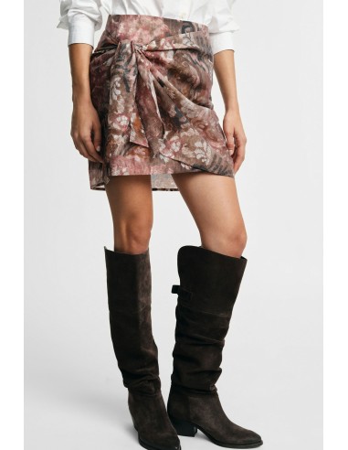 Korte rok met bloemenprint in aquareleffect, alstublieft