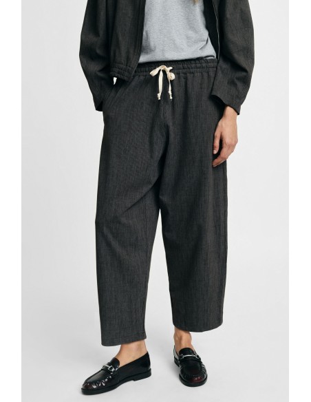 Palazzo-broek met elastische taille en trekkoord alstublieft